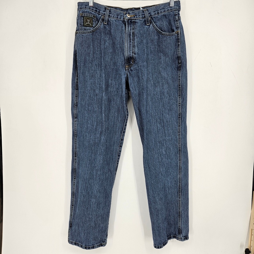 Cinch Jeans Mens 34x32 Blue Denim Green Label Rigid Relaxed Fit Stonewash